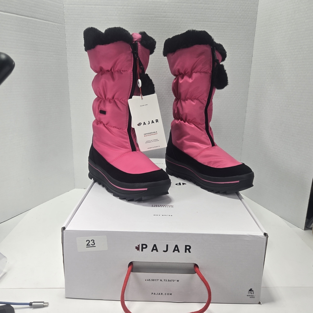 Pajar Toboggan 2.0 Women's Fuschia Pink and Black Rain Winter Boots Size 7.5